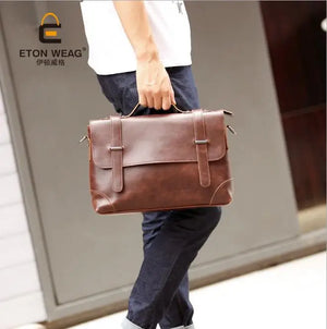 Men's Casual Retro Briefcase Shoulder Bag Backpack