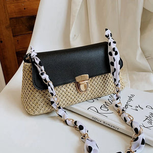European American Straw Saddle Bag Shoulder Bag