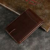 Vintage Leather Men Wallet Slim Cowhide Mens Wallets Money Clip