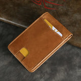 Vintage Leather Men Wallet Slim Cowhide Mens Wallets Money Clip