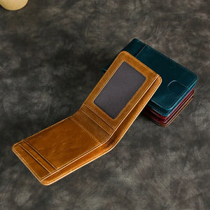 Vintage Leather Men Wallet Slim Cowhide Mens Wallets Money Clip