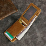 Vintage Leather Men Wallet Slim Cowhide Mens Wallets Money Clip