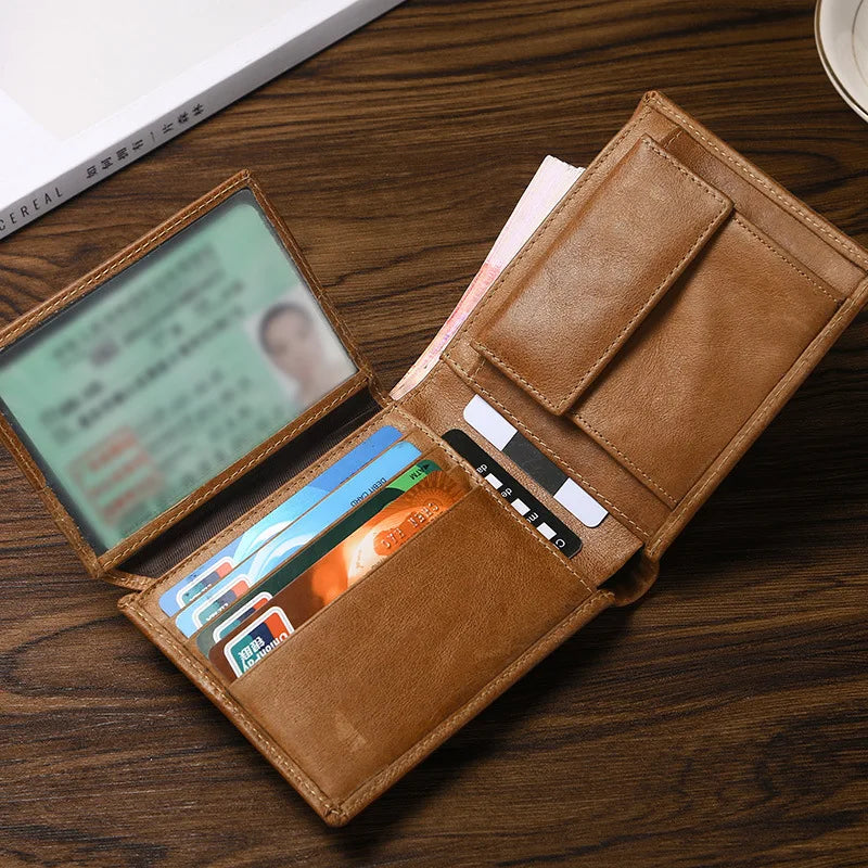 Vintage Leather Wallet for Men Business Purse