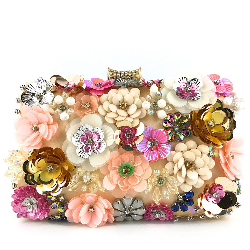 Evening Bag Women's Beaded Flower Clutch