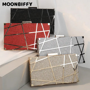 Glitter Evening Bag Wedding Clutches Bling Chain Shoulder Bag
