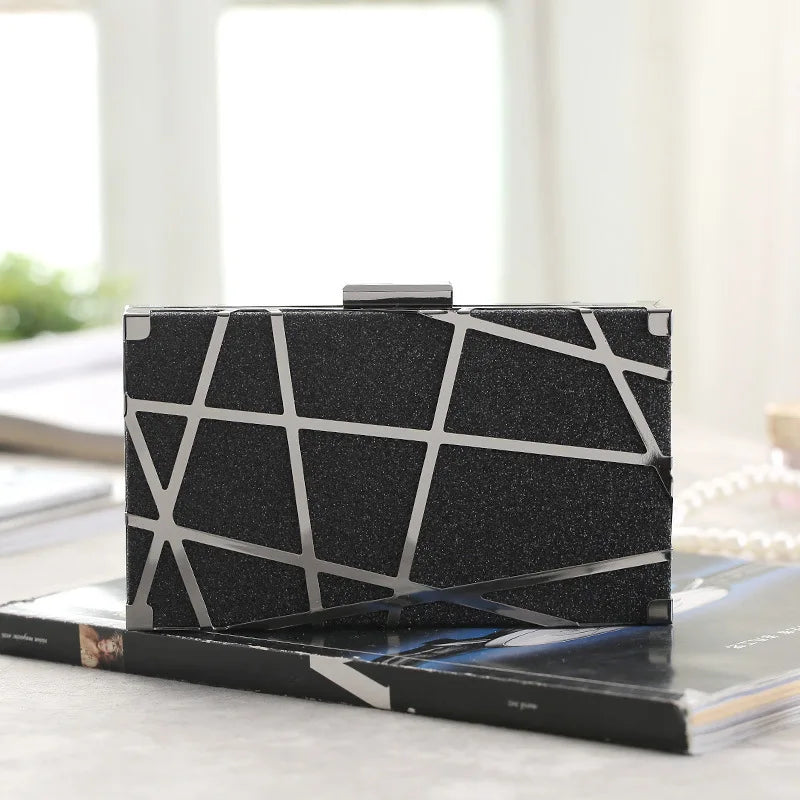 Glitter Evening Bag Wedding Clutches Bling Chain Shoulder Bag