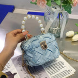 Evening Clutch Bags Women Weave Style Beaded Handbags Wedding Party Purses