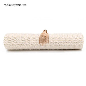 Evening Dinner Tassel Clutch Straw Bag Crossbody Ring Handle Banquet