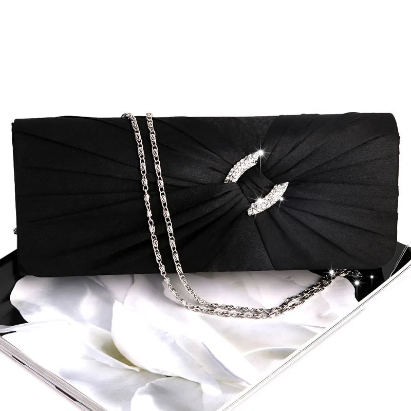 Evening Rhinestone Bridal Shoulder Clutch Bag Chain G5AE