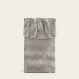 Metal Mesh Crossbody Bag Cell Phone Purse Wallet