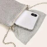 Metal Mesh Crossbody Bag Cell Phone Purse Wallet