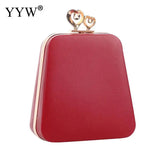 Evening Leather Clutch Purse with Chain Sling Shoulder Strap
