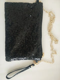 Evening Party Glitter Shoulder Bag with Zipper Chain Strap
