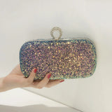 Evening Pink Clutch Purse Women Bling Sequins Handbags Crossbody Small Bag