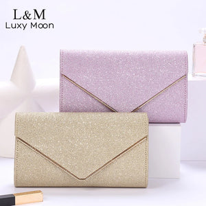 Evening Wedding Bag Solid Clutch Shoulder Chain Handbag