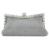 Glitter Bead Party Clutch Silver Handbag Vintage Bridal Purse