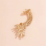 Crystal Pearl Set Auger Ears Hang Leaves Clip Earrings