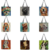 Dog Print Shopping Bags for Groceries - Large Capacity