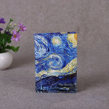 Art Style Passport Protective Cover Painting Starry Sky Leather Holder