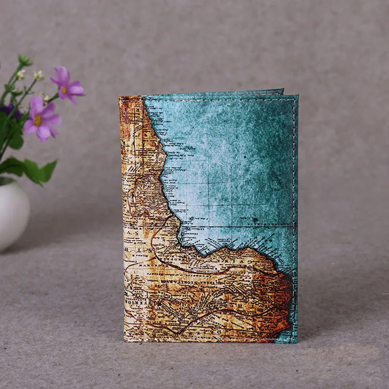 Art Style Passport Protective Cover Painting Starry Sky Leather Holder