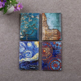 Art Style Passport Protective Cover Painting Starry Sky Leather Holder