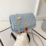 Diamond Lattice Bag Women PU Leather Flap Metal Lock Shoulder Crossbody Bags