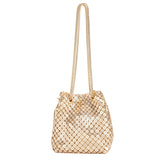 Shining Rhinestone Bucket Bag Crossbody Evening Shoulder Bag