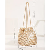 Shining Rhinestone Bucket Bag Crossbody Evening Shoulder Bag
