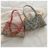 Oil Painting Printed Shoulder Underarm Bag For Women