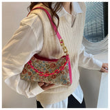 Oil Painting Printed Shoulder Underarm Bag For Women