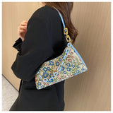 Oil Painting Printed Shoulder Underarm Bag For Women
