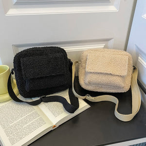 Lamb Wool Shoulder Bag Chain Crossbody Casual Handbag