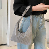 Silver Rhinestone Evening Bag Wedding Handbag for Dinner Party