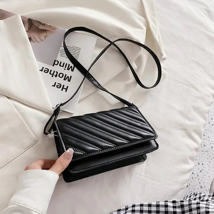 Striped Shoulder Bag Small Flap Crossbody Bags For Women