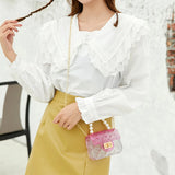Translucent Colourful Shoulder Bags for Women Small Messenger Bag