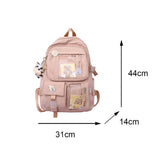 Preppy Style Clear Pocket Backpack Student School Bag Pack Daily