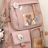 Preppy Style Clear Pocket Backpack Student School Bag Pack Daily