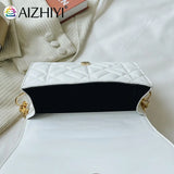 Women Shoulder Bag PU Leather Chain Armpit Bags Geometric Pattern