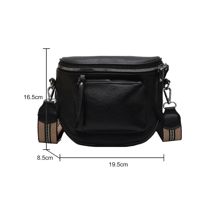 Women Pure Messenger Crossbody Bag PU Leather Shoulder Bag