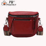 Women Pure Messenger Crossbody Bag PU Leather Shoulder Bag