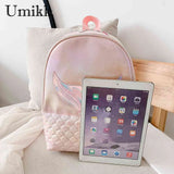 Fish Tail Girls School Backpack PU Leather Shoulder Bag for Travel
