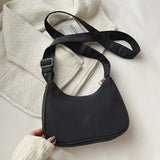 Women Shoulder Bag Solid Armpit Underarm Bags Crescent Daily Dumpling Bags