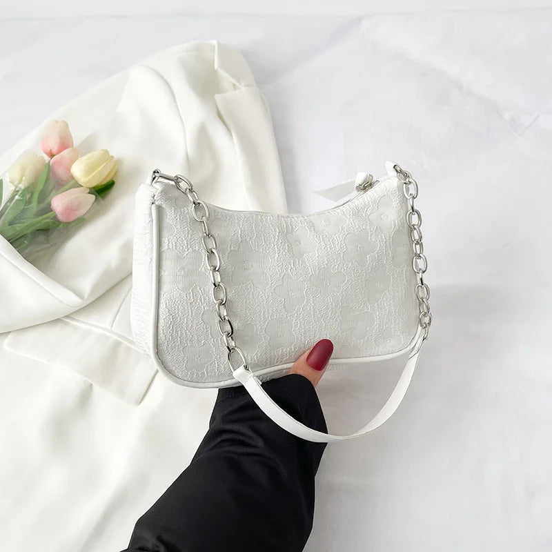 Women Shoulder Bag Solid Underarm Bags Leisure Ladies Tote bag Crescent