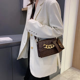 Vintage PU Solid Large Capacity Women Shoulder Bag