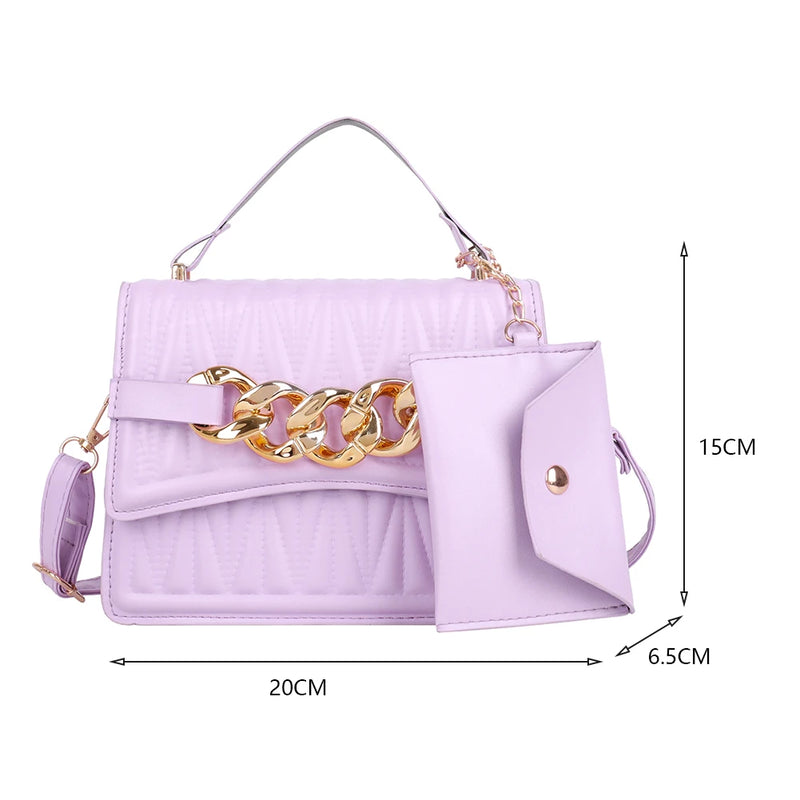 Vintage PU Solid Large Capacity Women Shoulder Bag