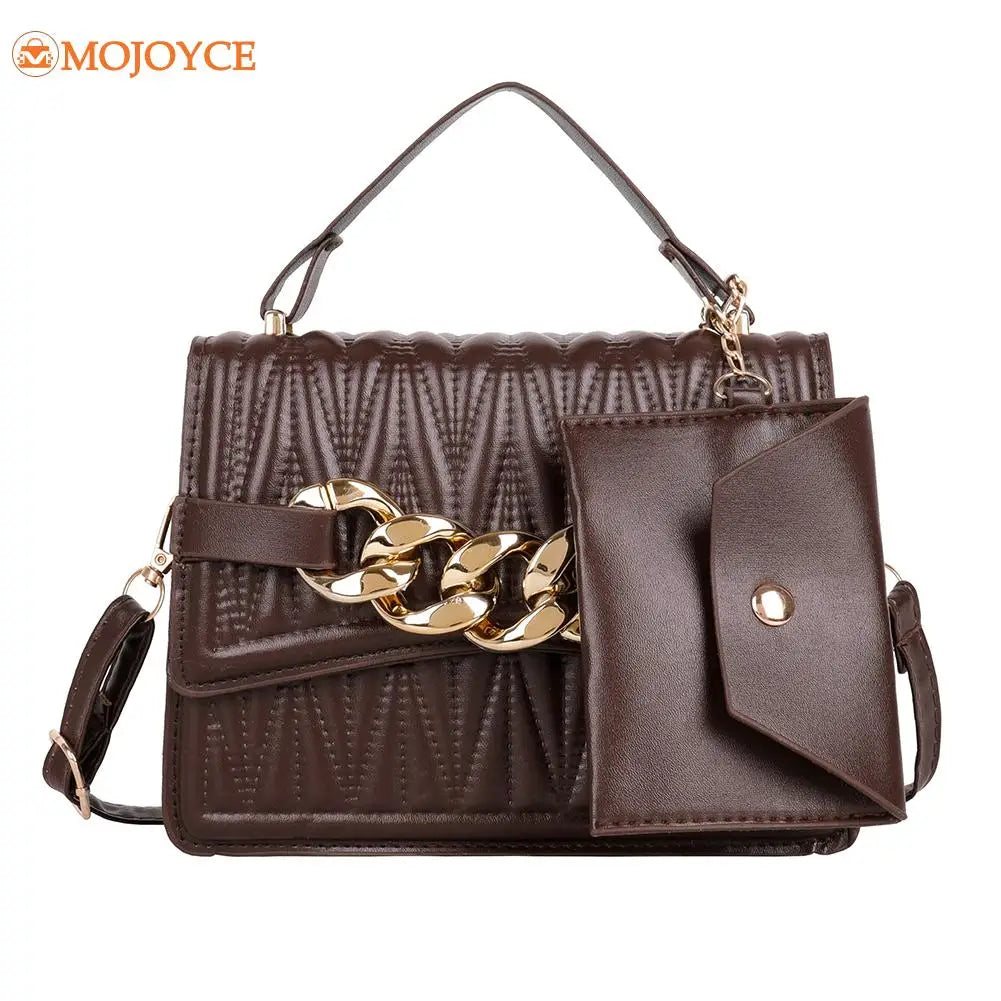 Vintage PU Solid Large Capacity Women Shoulder Bag