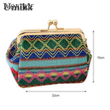 Straw Bucket Pouch Women Handbag Chain Messenger Bag