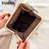 Straw Bucket Pouch Women Handbag Chain Messenger Bag