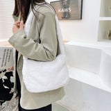 Plush Cherry Pattern Shoulder Bag Autumn Winter Large Capacity Handbag