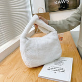 Plush Cherry Pattern Shoulder Bag Autumn Winter Large Capacity Handbag